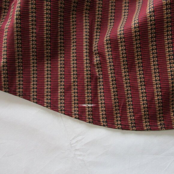 Cinch Men's Large Long Sleeve Print Button Up Western Shirt Red/Tan - Picture 4 of 6